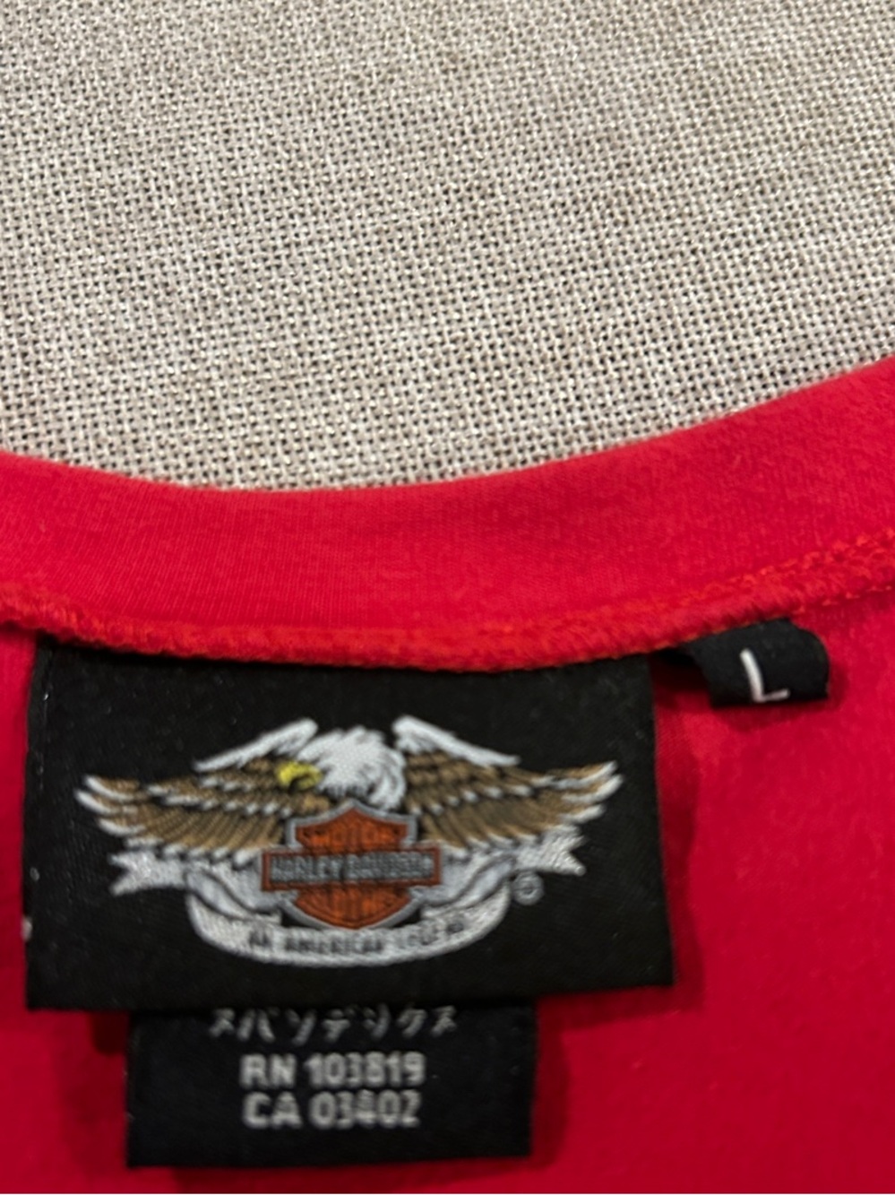 Vintage Harley-Davidson Red Short Sleeve Side-Lace Graphic Tee - Picture 11 of 14